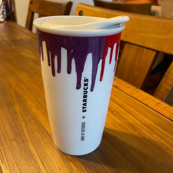 Starbucks tumbler mug 2014 Band of Outsiders Wet Paint Colors Rainbow Drip. - Picture 3 of 3